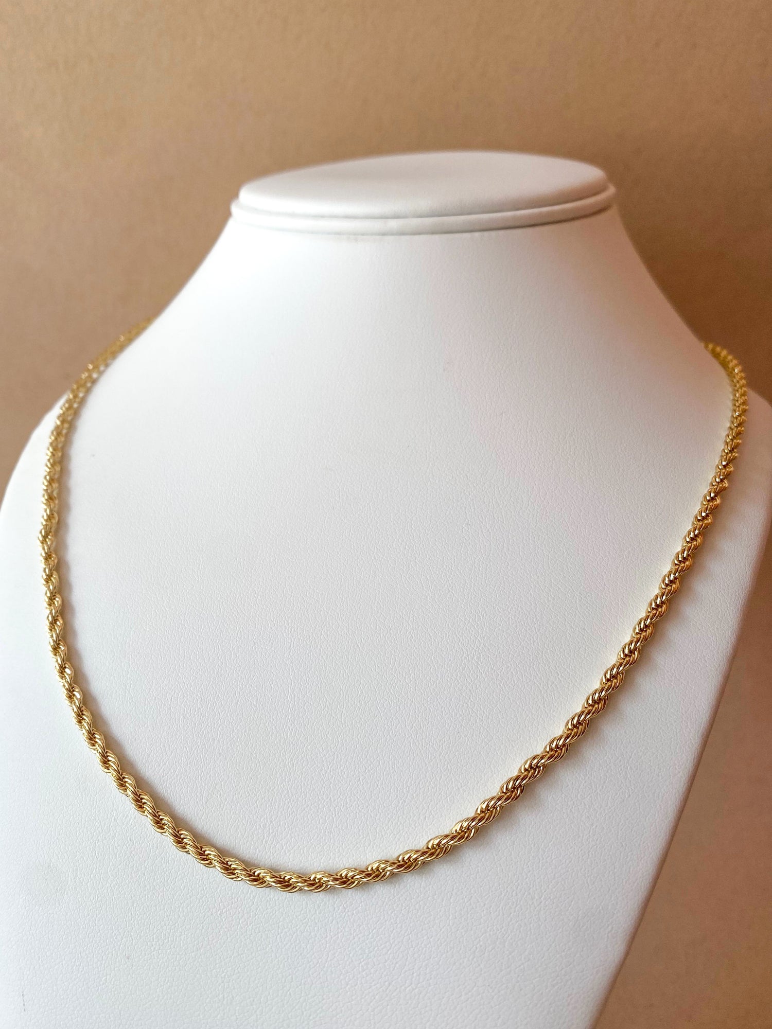 Plain Large Golden Rope Chain Style Necklace
