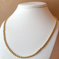 Plain Large Golden Rope Chain Style Necklace