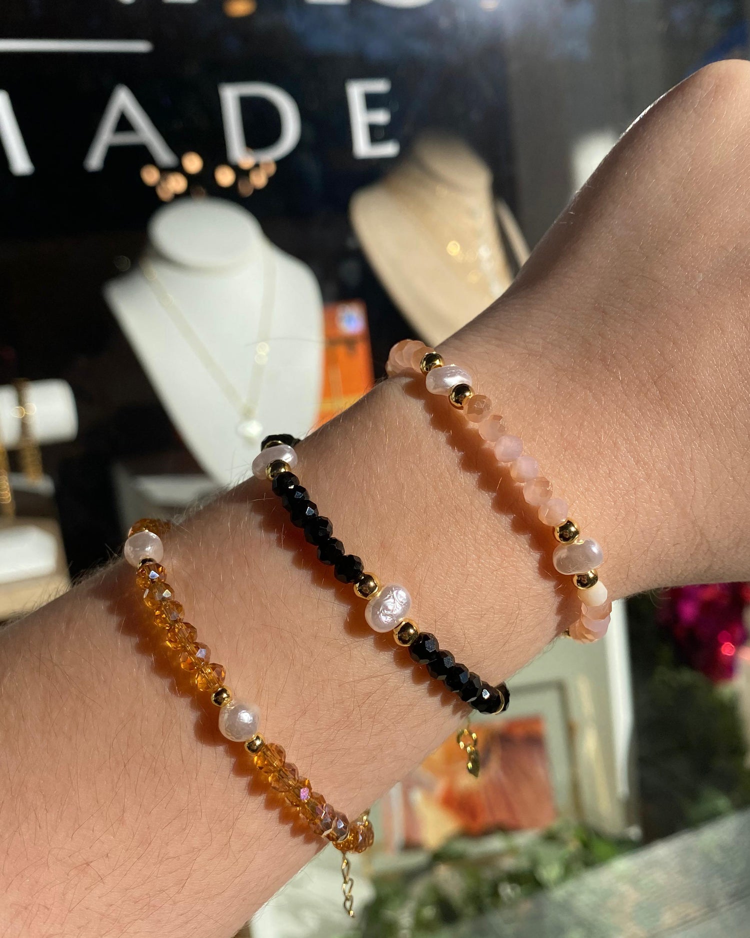 Colorful Beads & Pearls Bracelet