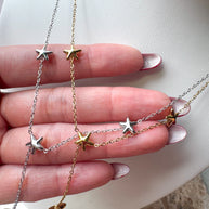 Silver & Gold Stars Necklace