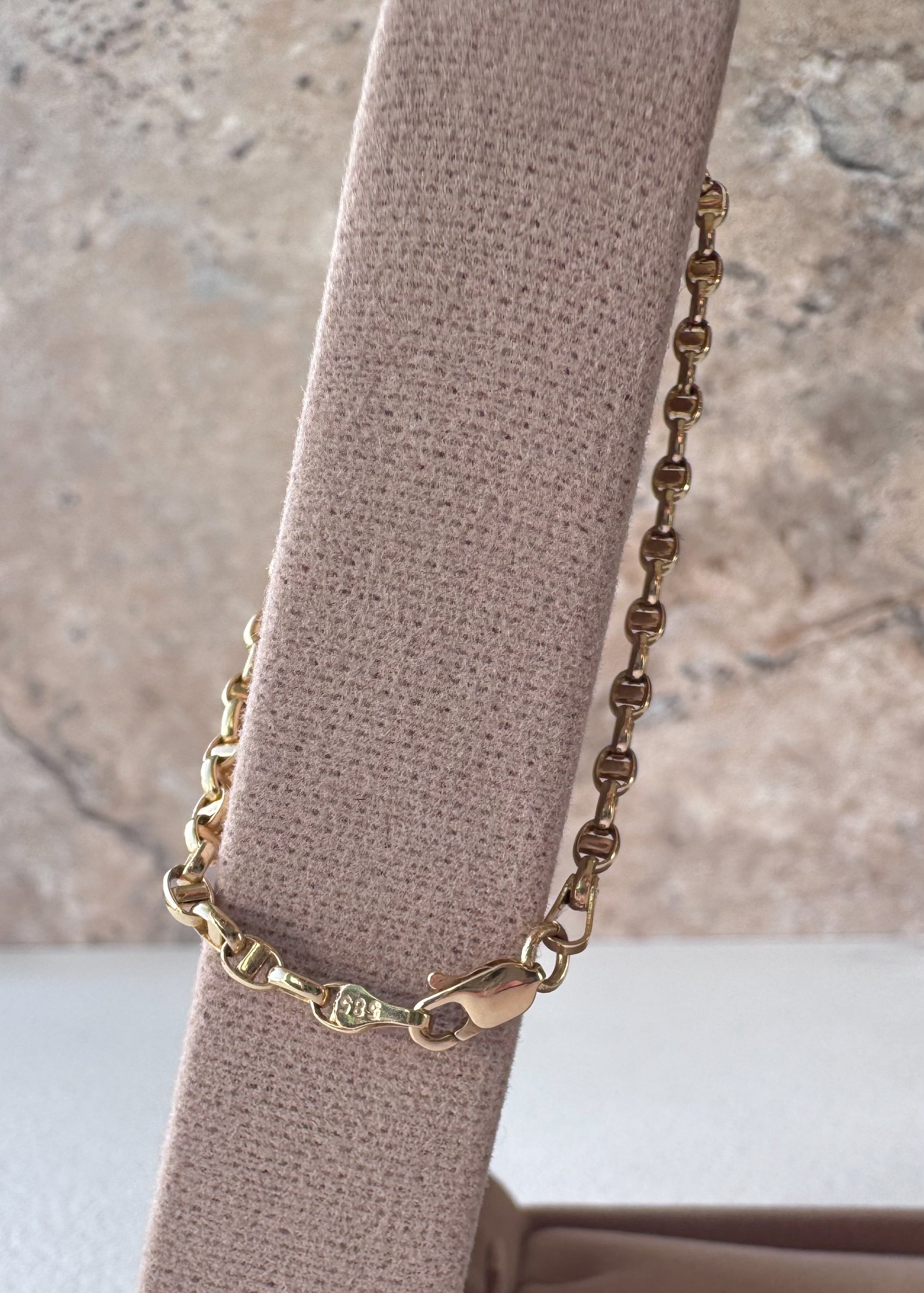 Sailor Style 14k Solid Gold Bracelet