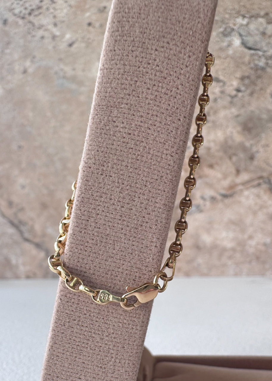 Sailor Style 14k Solid Gold Bracelet