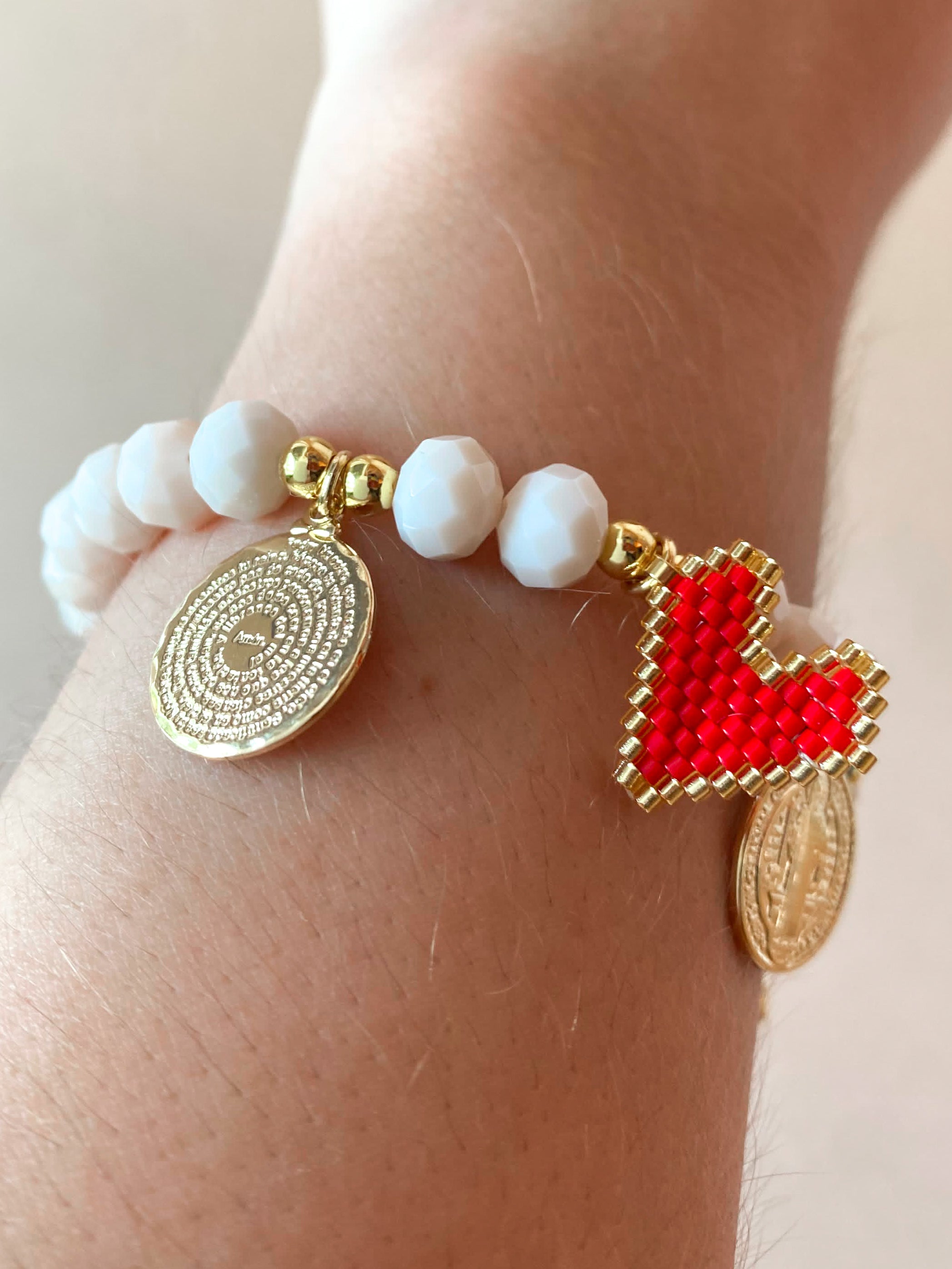 St Benedict, Our father and more Religious Charms Bracelet