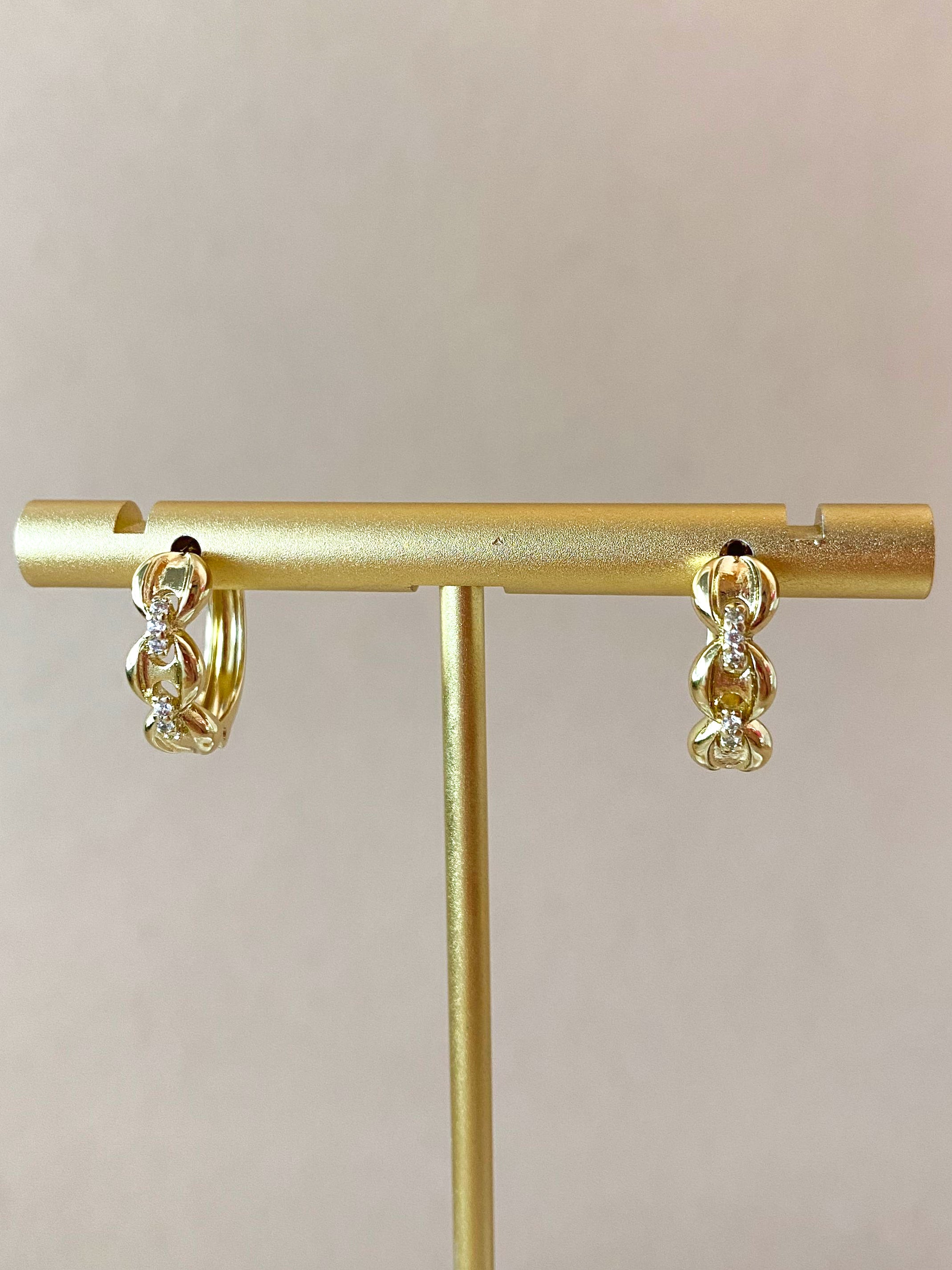 Coffee Grain Crystal Hoops