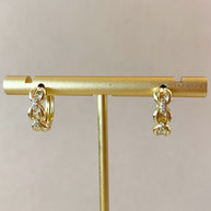 Coffee Grain Crystal Hoops