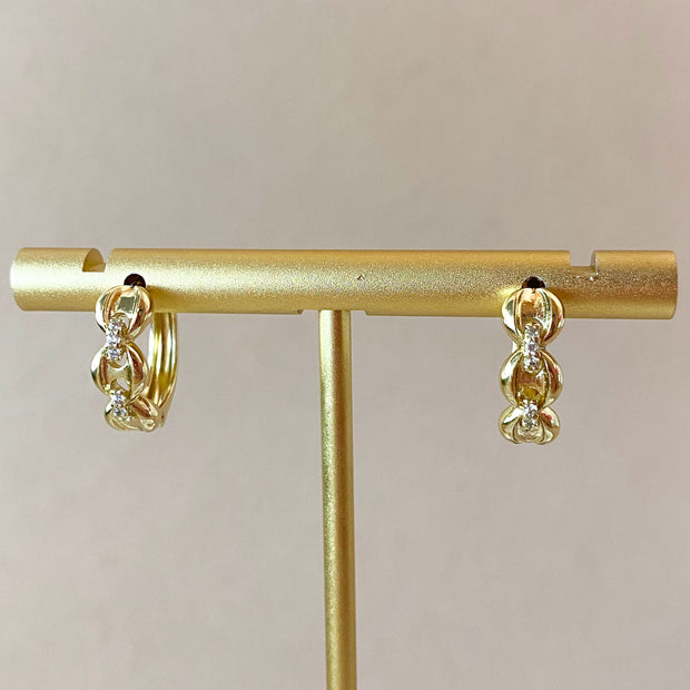 Coffee Grain Crystal Hoops