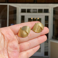 Golden Medium Steel Earrings