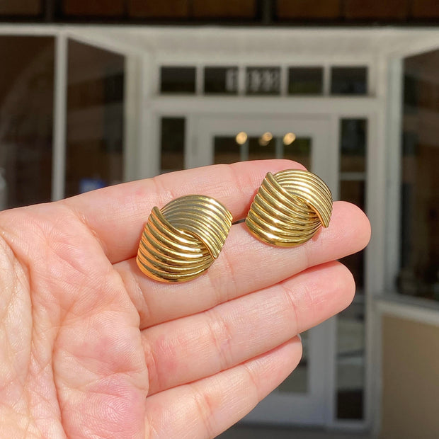 Golden Medium Steel Earrings