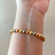 Rose Gold, Gold and Silver Balls Plain Elastic Bracelet