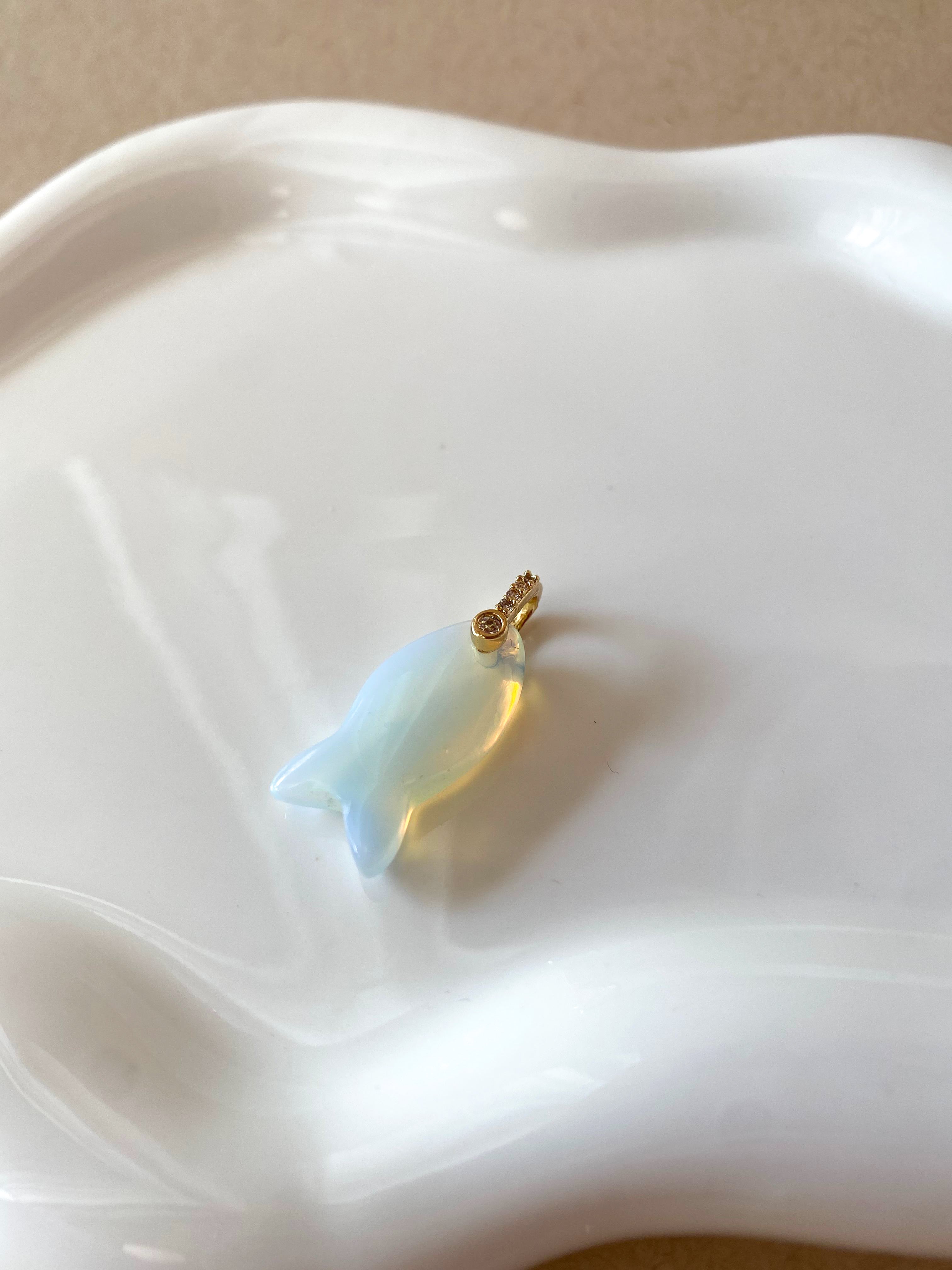 Opalite Stone Fish Charms