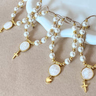 Mother of Pearls Medals Pearls Bracelet