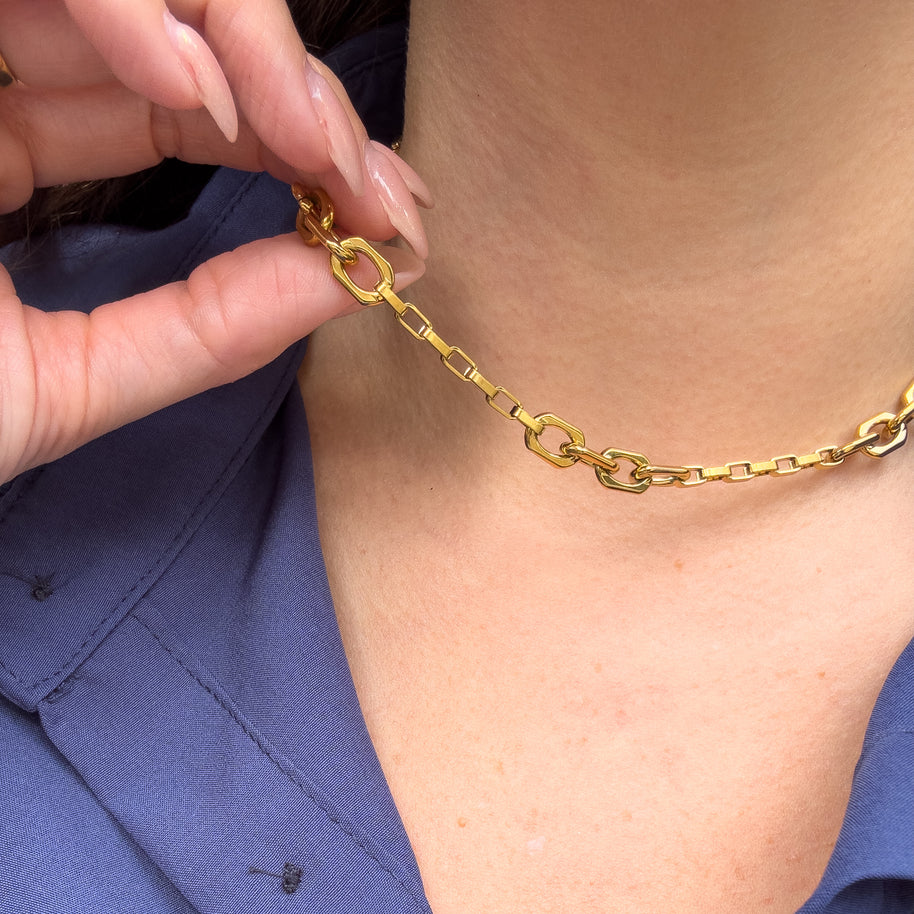 Chunky Link Steel Chain Necklace