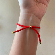 Peace Charm Red Adjustable Bracelet
