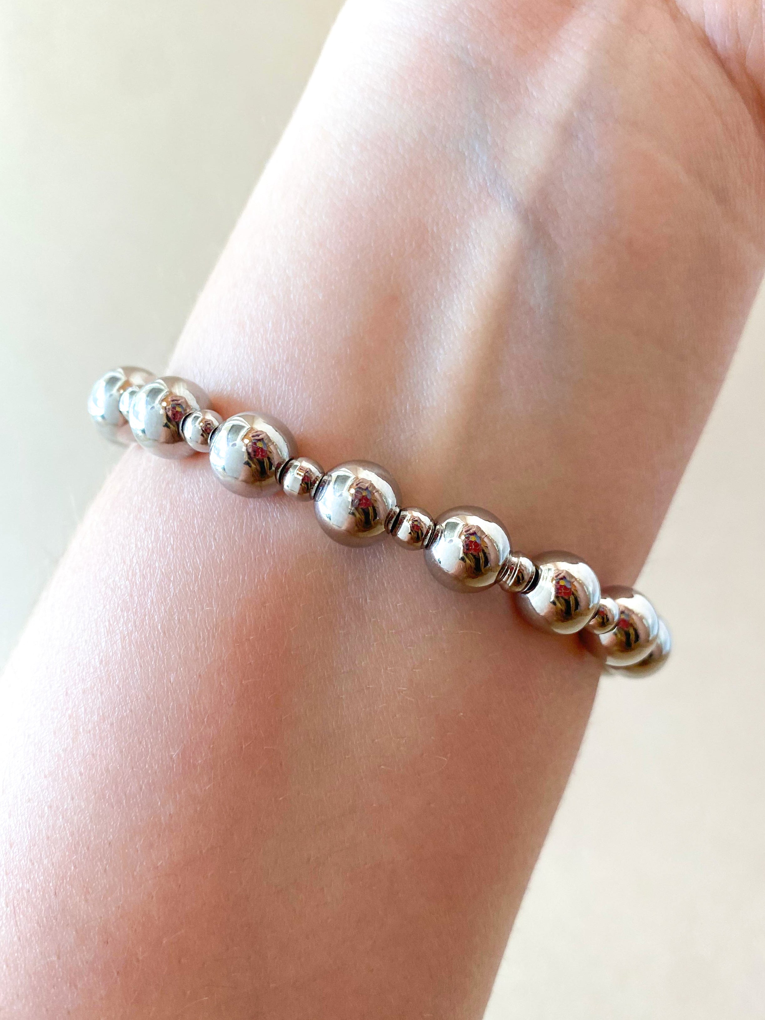 Silver & Gold Big Heart Elastics Bracelets