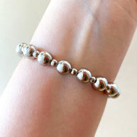 Silver & Gold Big Heart Elastics Bracelets