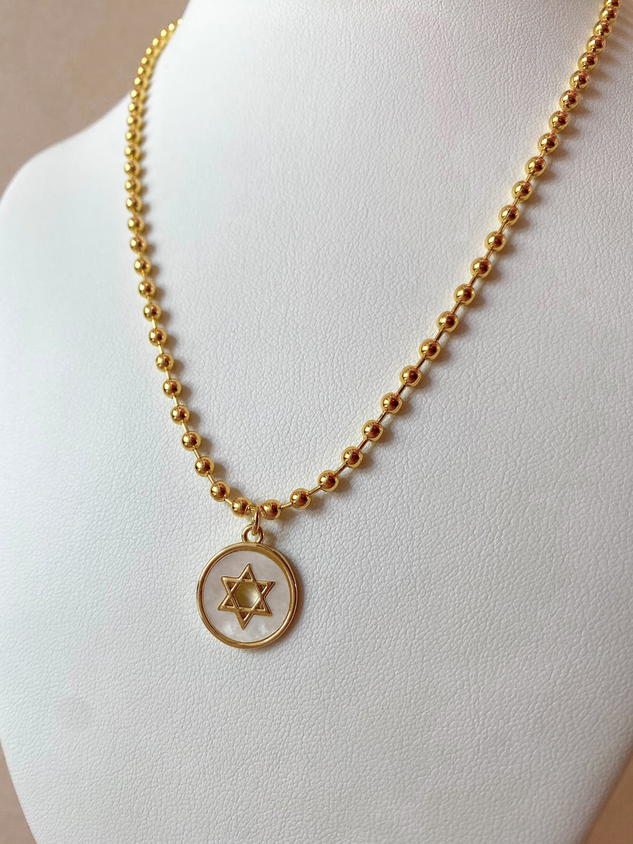 Star of David Mother of Pearl Necklace