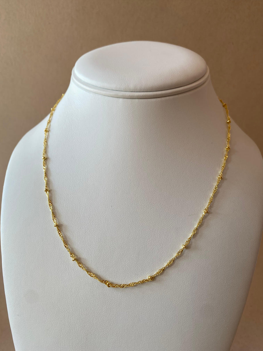 Interlaced Style Plain Golden Chain