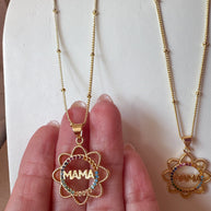 Mama Colorful Flower Shape Necklace