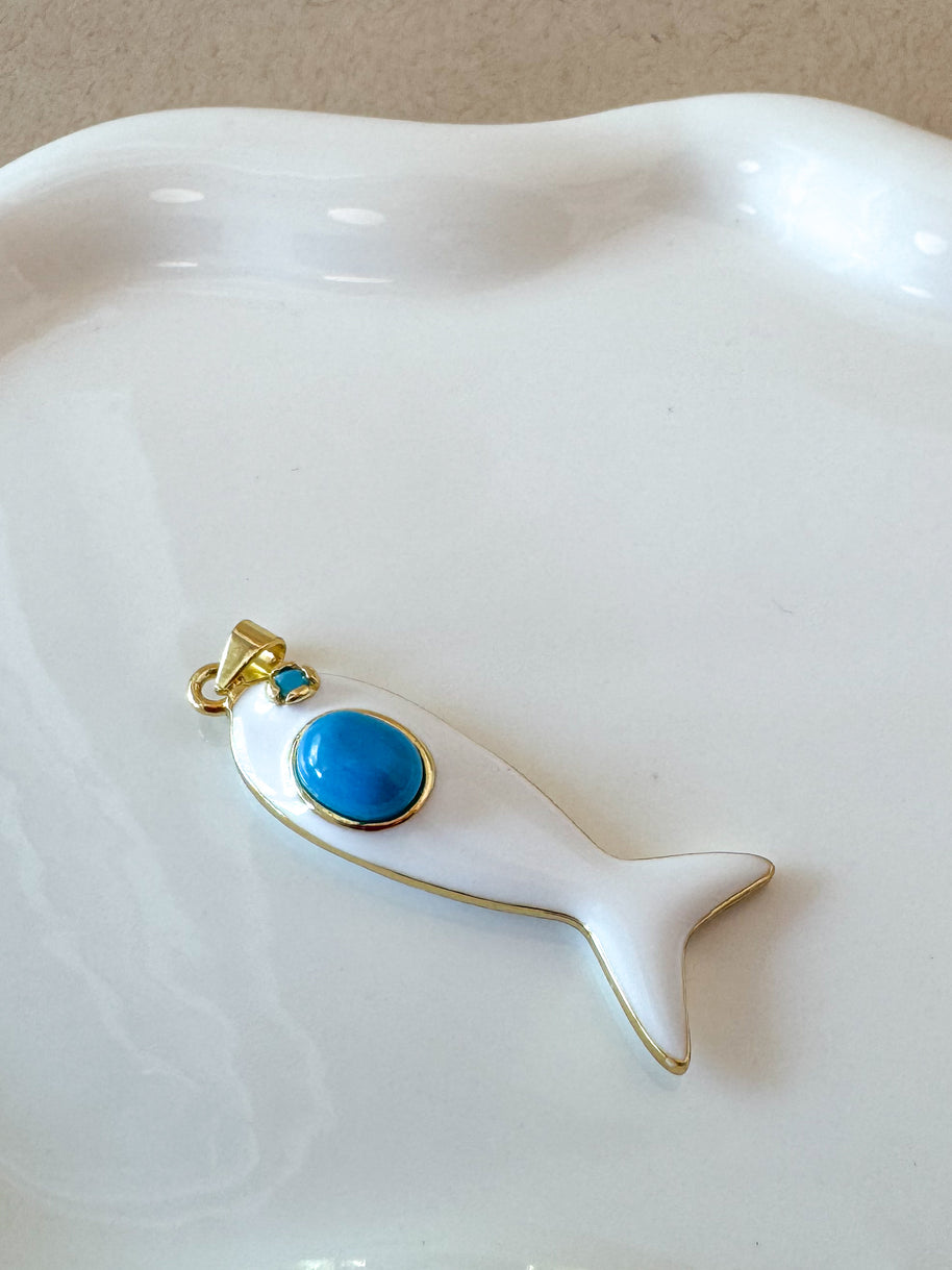 White & Multicolor Fishes Charms