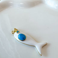 White & Multicolor Fishes Charms