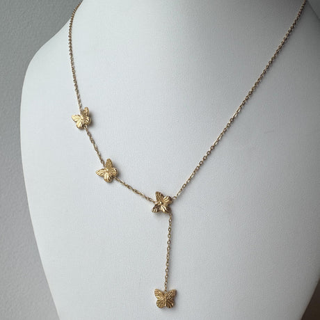 4 Butterfly Style Steel Necklace