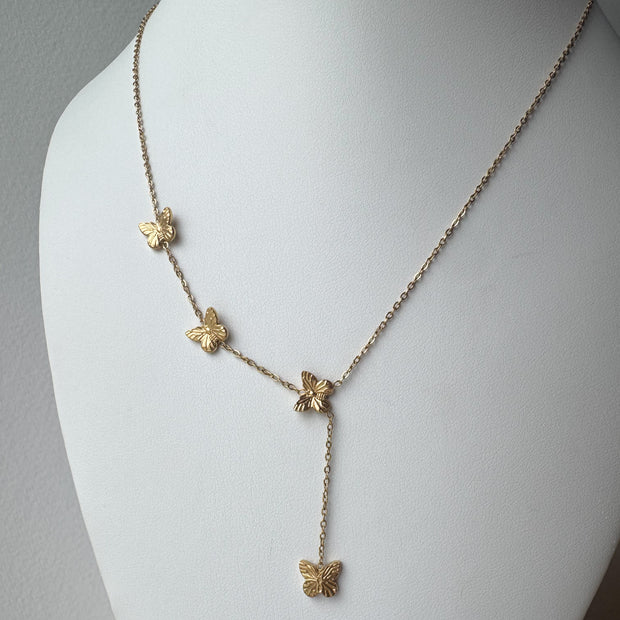 4 Butterfly Style Steel Necklace