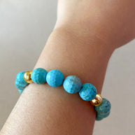 Turquoise Medium Balls Beads Elastic Bracelet