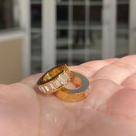 Golden Steel Crystal Hoops