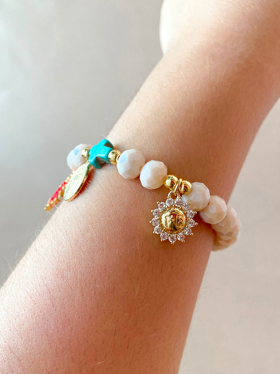 2 Styles of St Benedict, Cross and Faith Charms Bracelets