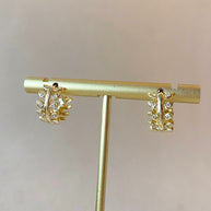 Big, Medium and Little Leaf Style Crystals Hoops