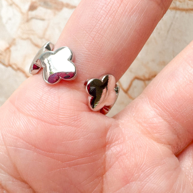 Silver Clover Pattern Ring