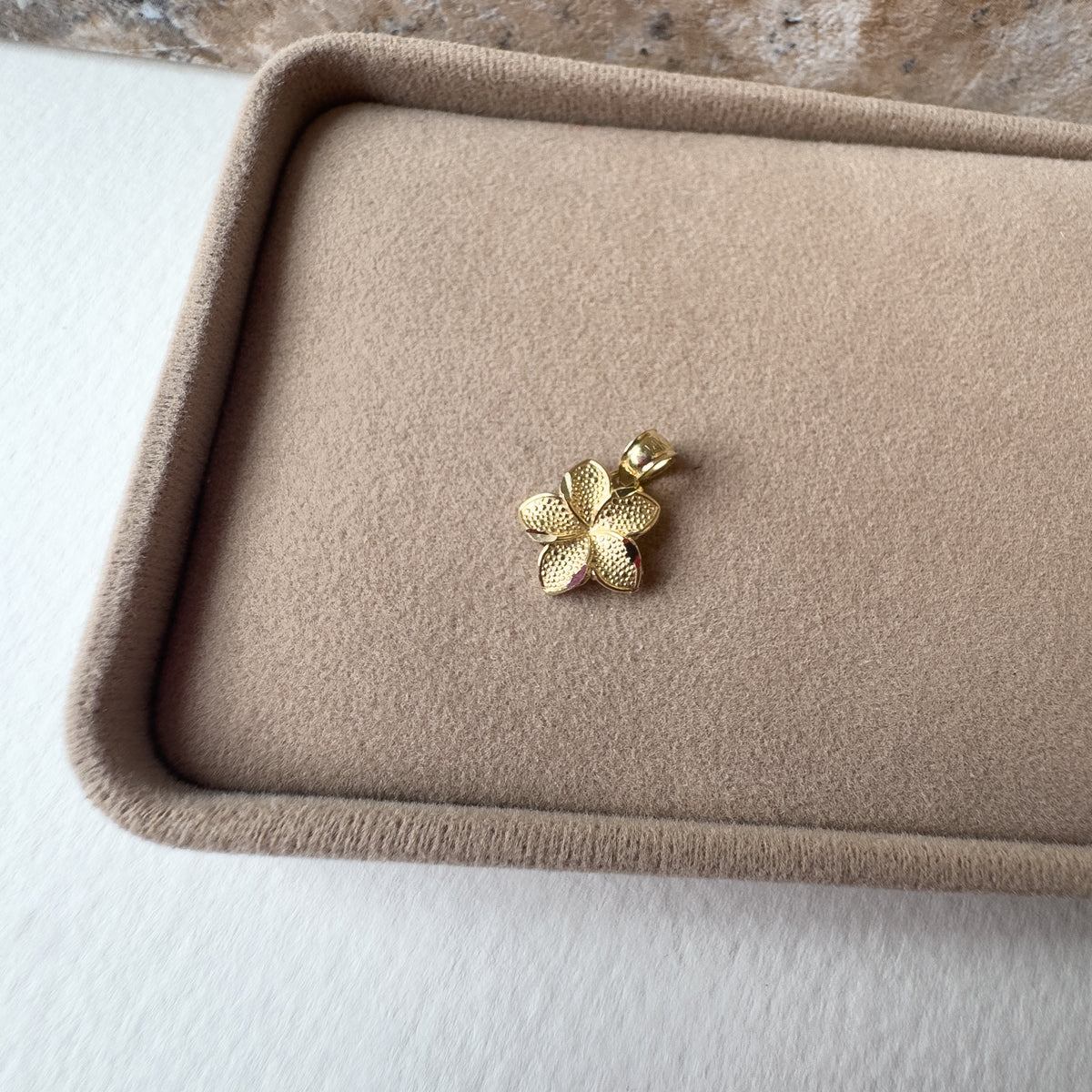 Hawaian Flower 14k Solid Gold Charm