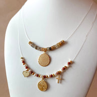 2 Styles of Religious Ghost Necklaces: Our Father or St Benedict