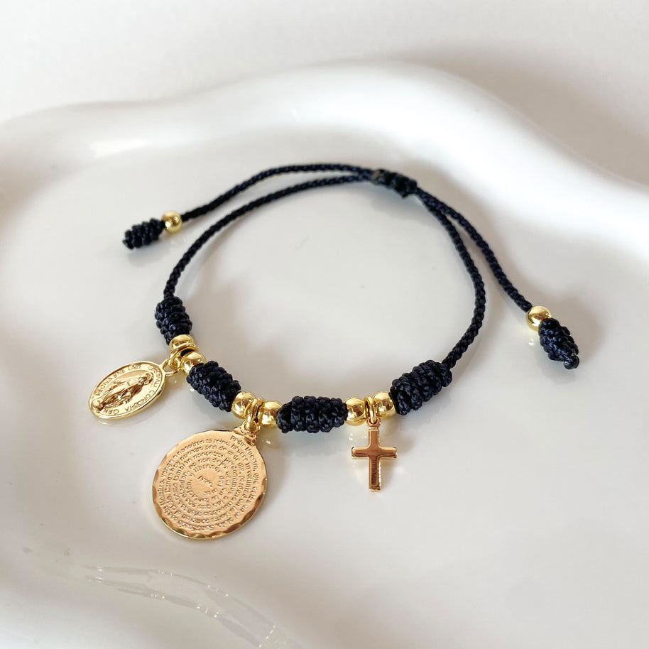 Black Thread Knots 3 Religious Charms