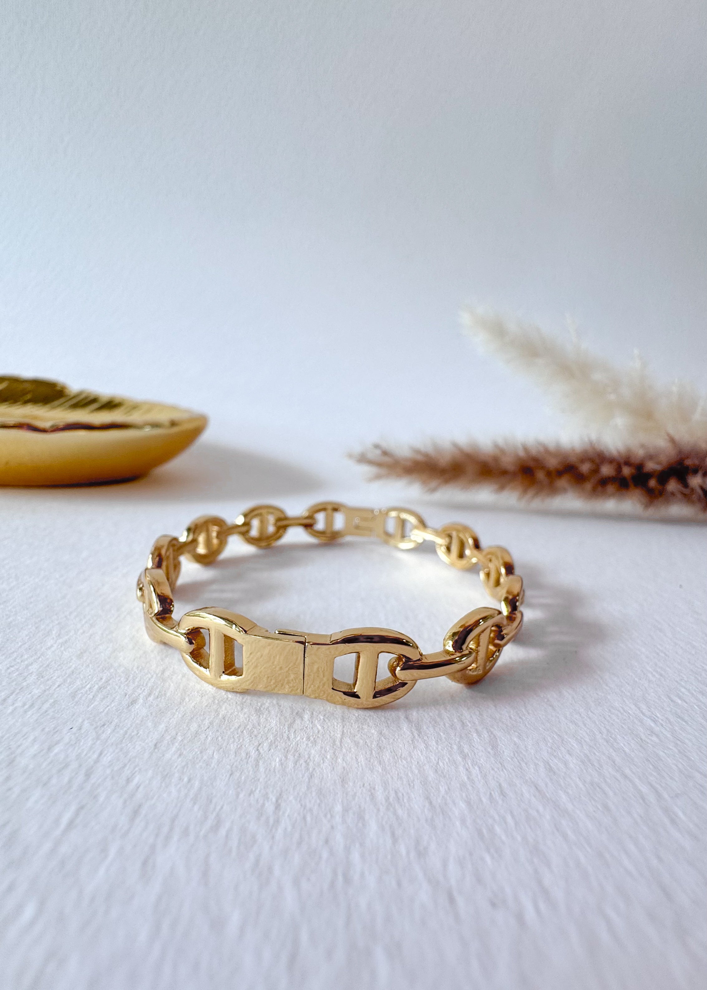 Puffed Mariner Rigid Steel Bracelet