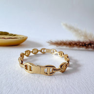 Puffed Mariner Rigid Steel Bracelet