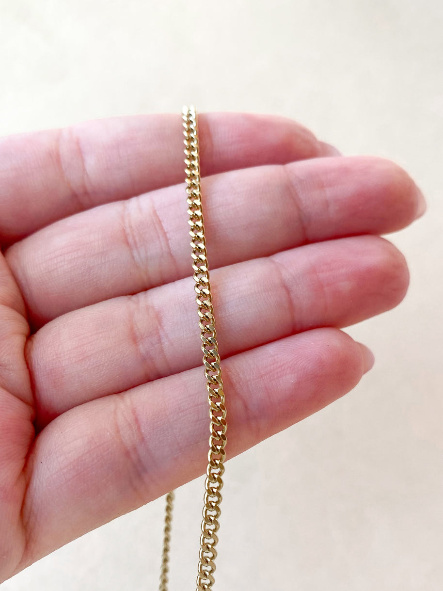 Golden Cuban Link Style Anklet