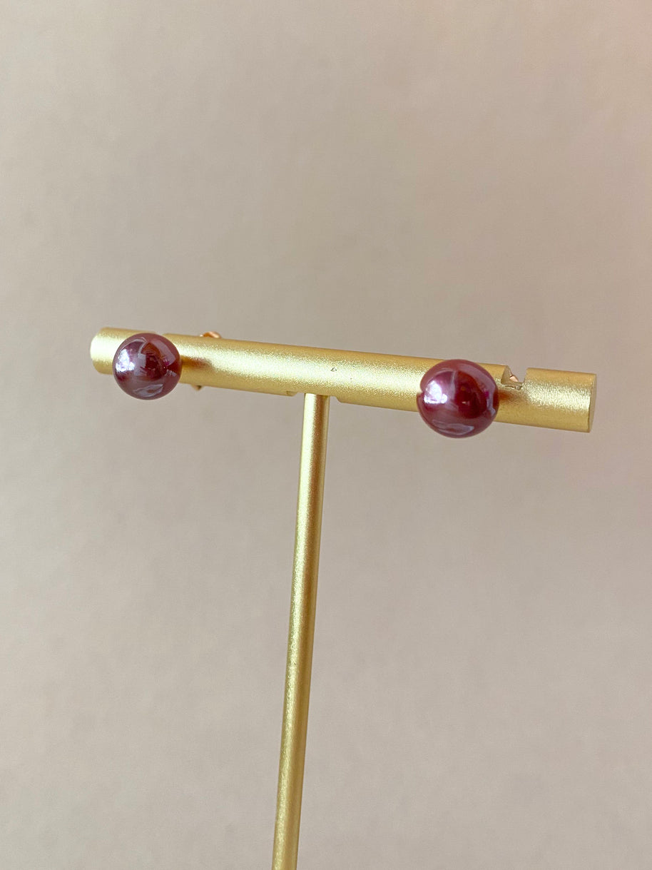 Red Ball Earrings