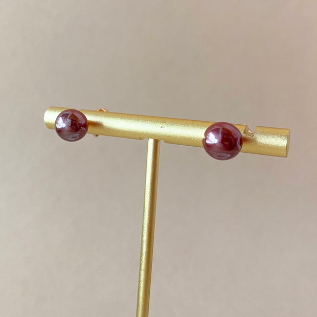 Red Ball Earrings