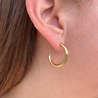 Classic Golden Plain Steel Earring