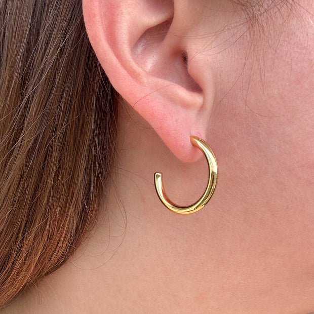 Classic Golden Plain Steel Earring