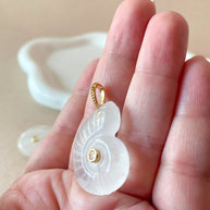 Medium Shell Clear Quartz Charm