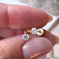 Lab Diamonds 18k Solid Gold 3mm Earrings