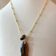 Fish and Little Turkish Tiger Eye Necklace