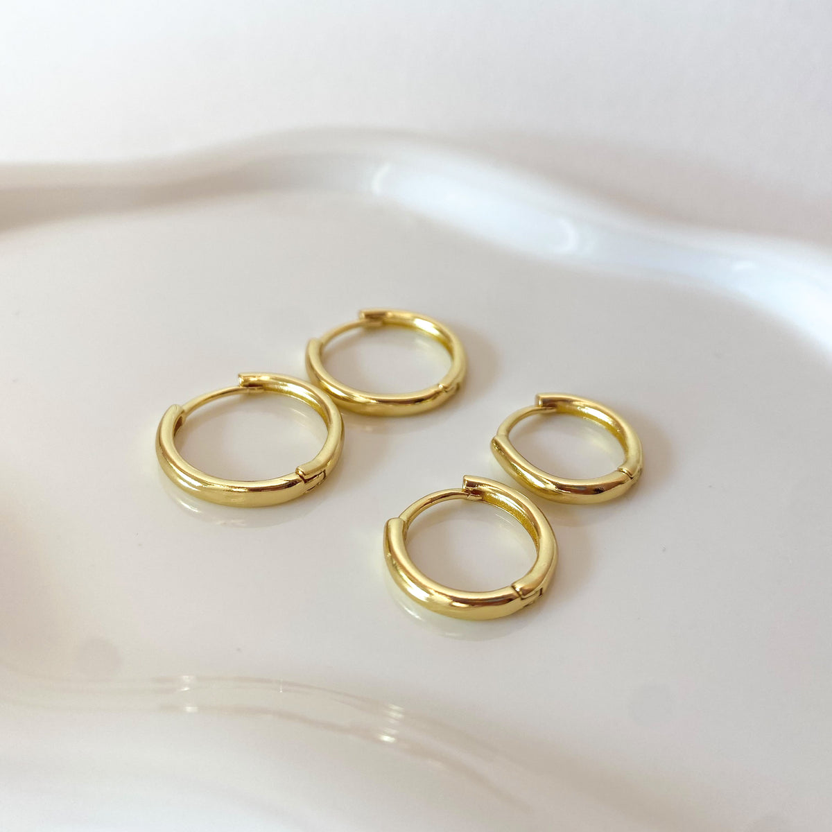 Medium Large Golden Plain Hoops