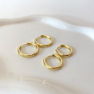Medium Large Golden Plain Hoops