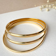 Set 3 Golden Medium Bangle
