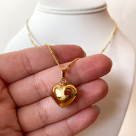 Golden Little Bombom Heart Necklace