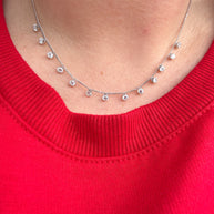 Mini Crystal Silver Steel Necklace