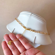 Light Brown Crystals Plain Necklace